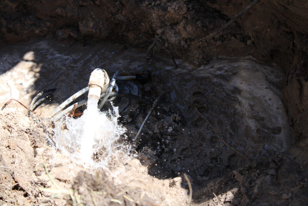 Emergency plumbing repair for main water line that failed for an rv resort